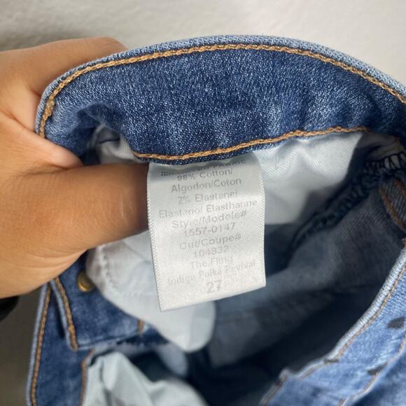 Current Elliott Womens Jeans Size 27 Denim Blue Polka Dot Skinny Leg Casual - Picture 4 of 14